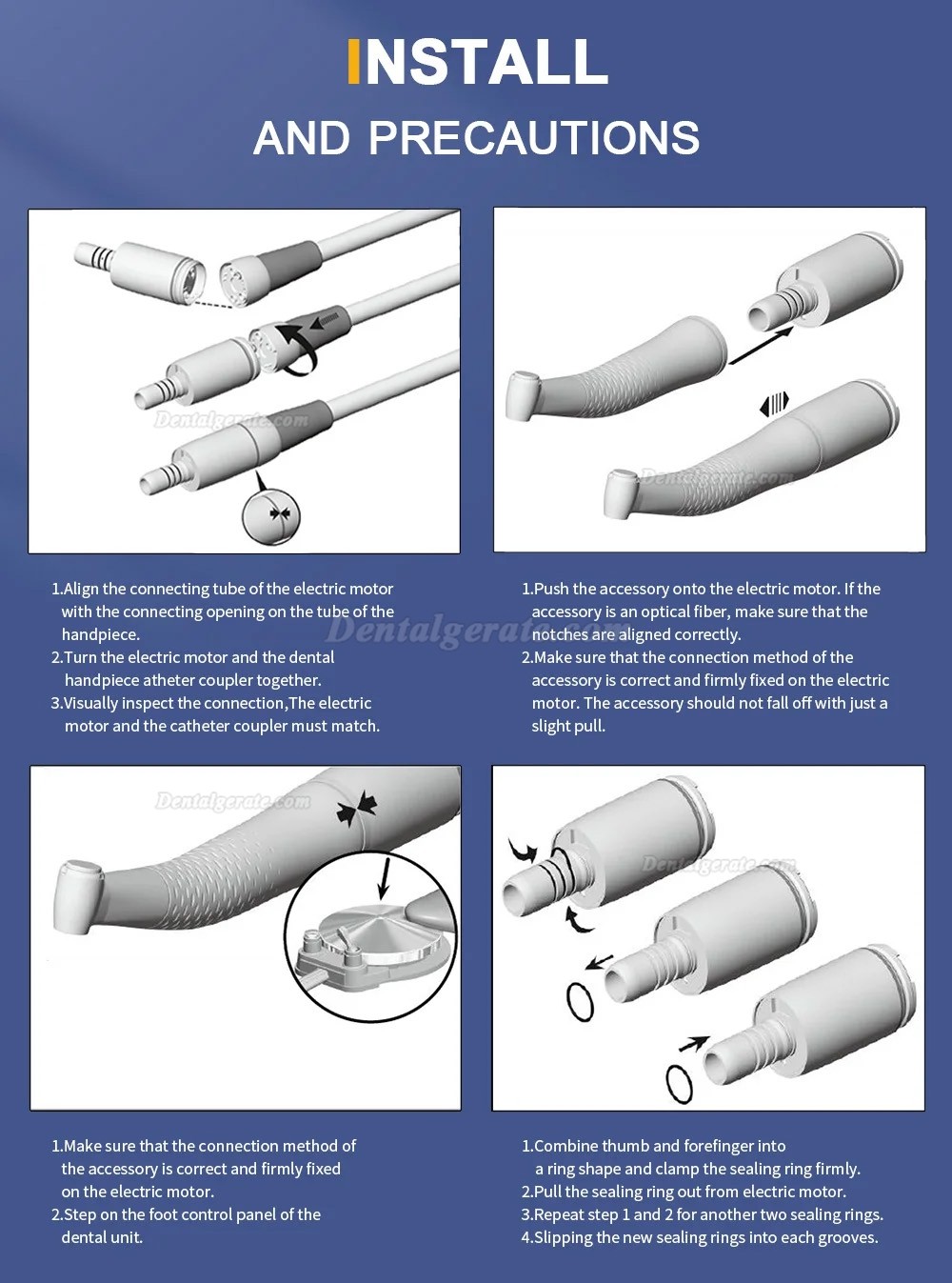 THREEH EA-MOTOR Tragbarer Dental LED B&uuml;rstenloser Mikromotor, 60 W